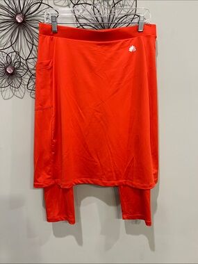 Snoga Bright Orange-Red Active Skirt with Built-In Shorts-NWOT